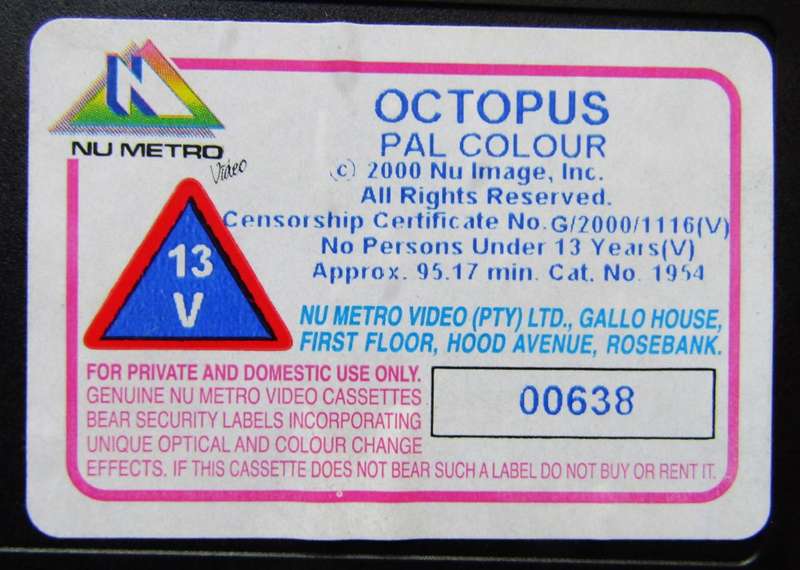 Octopus - SciFi Horror Movie VHS Tape (2000)