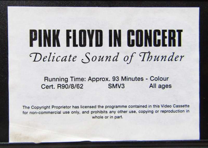 Pink Floyd in Concert - VHS Video Tape (1989)