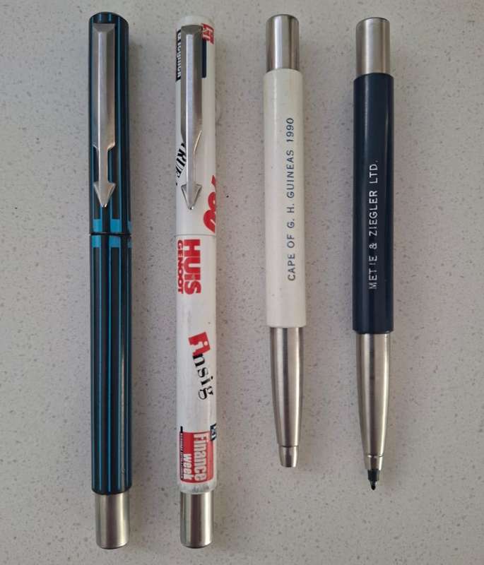 4 Old Parker Roller Ball Pens