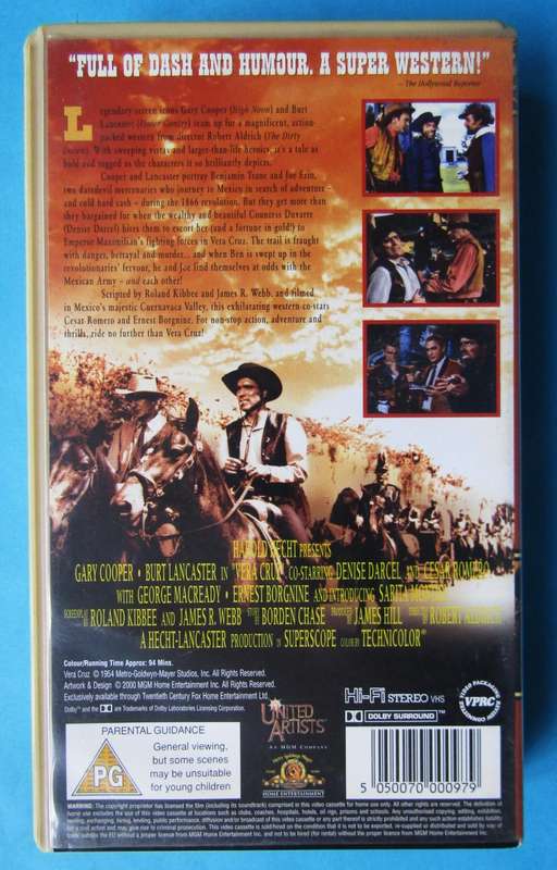 Vera Cruz - Western Movie VHS Tape (2000)