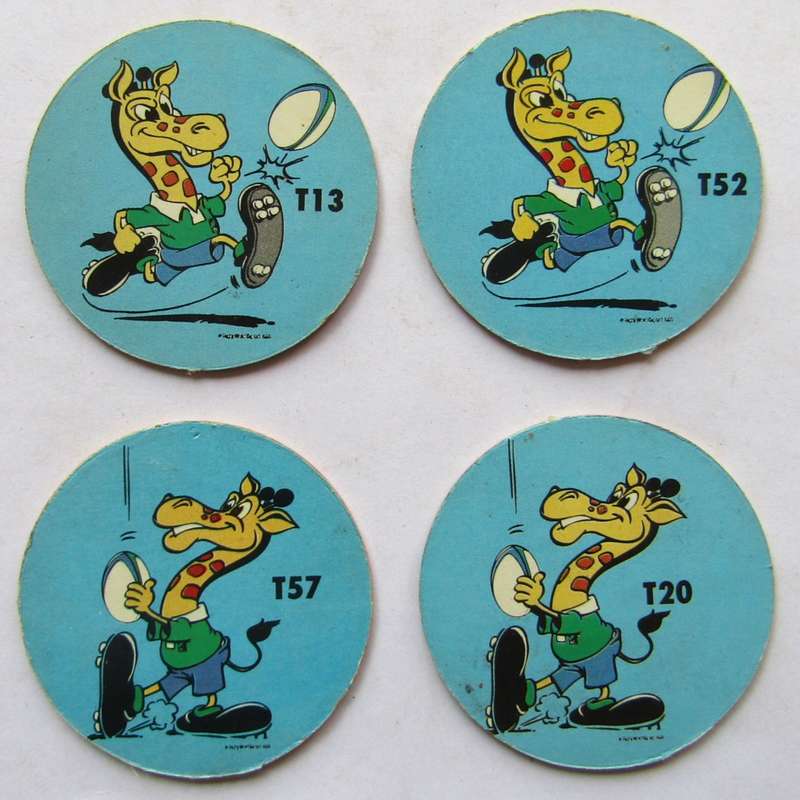 Lot of 4 Rugby World Cup Tazo Slammers from 1995