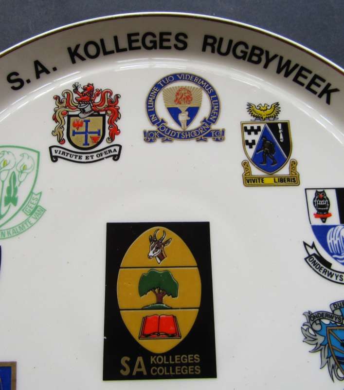 1977 Bloemfontein SA Kolleges Rugby Week Display Plate