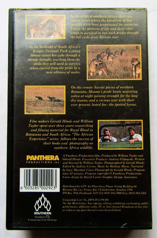 Royal Blood - African Lion Pride - VHS Video Tape (1994)
