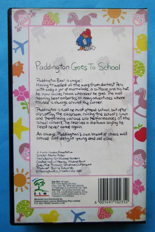 Paddington Goes to School - VHS Video Tape (1986)