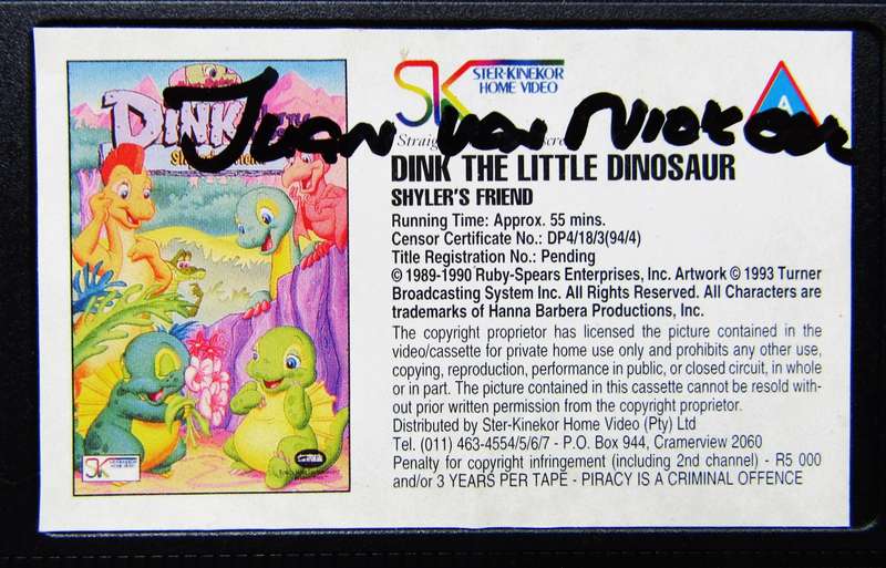 Dink The Little Dinosaur - TV Series VHS Tape (1994)