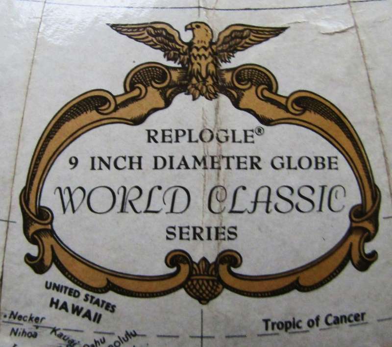 Old Made in USA Replogle World Classic Series 9 Inch Globe