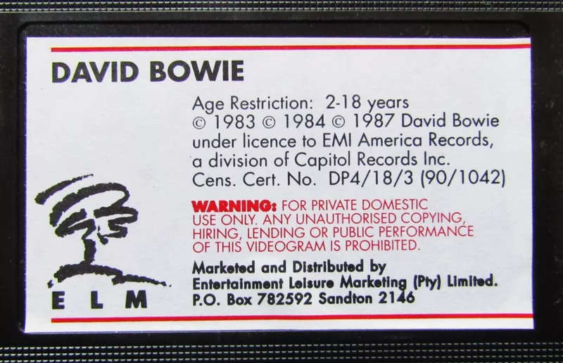 David Bowie - VHS Video Tape (1990)