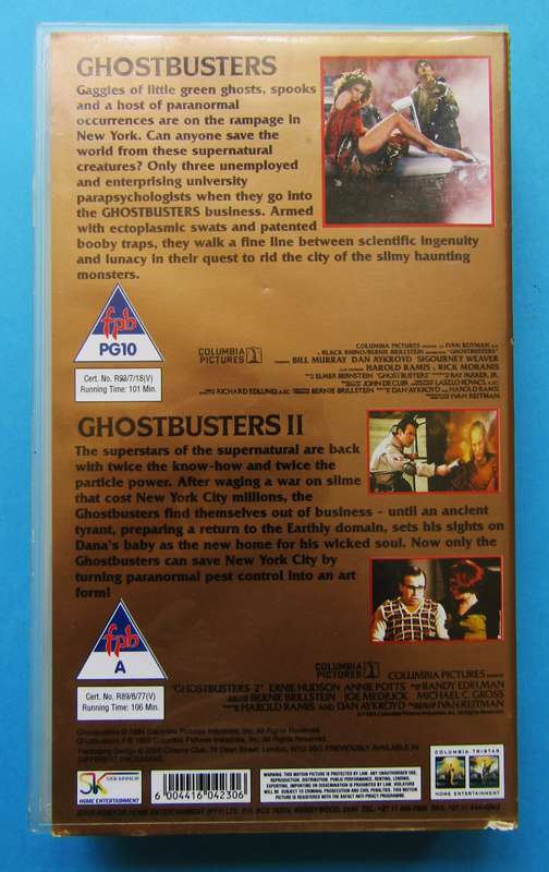 Ghostbusters 1 and 2 - Double Movie VHS Tape (2000)