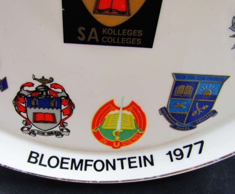 1977 Bloemfontein SA Kolleges Rugby Week Display Plate