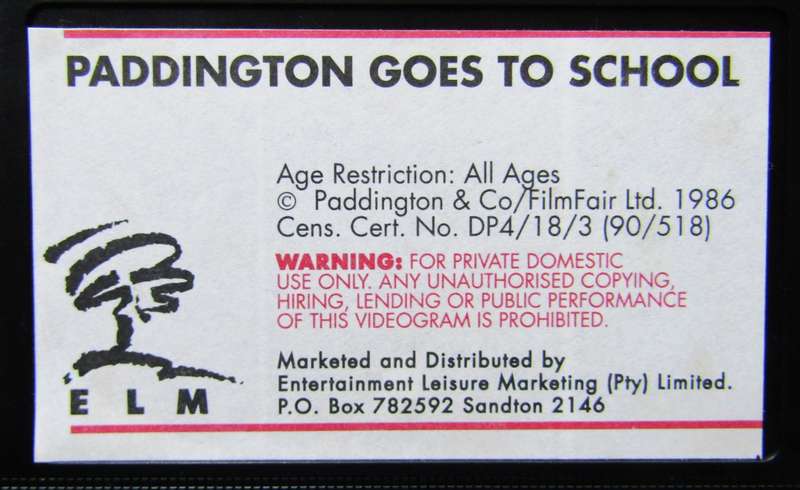 Paddington Goes to School - VHS Video Tape (1986)