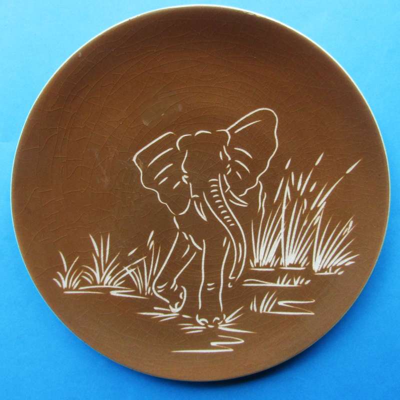 Large Old Kruger Park Wildtuin Elephant Plate