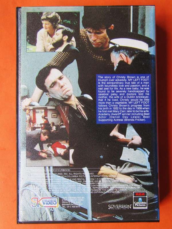 My Left Foot - Daniel Day Lewis - Movie VHS Tape (1990)