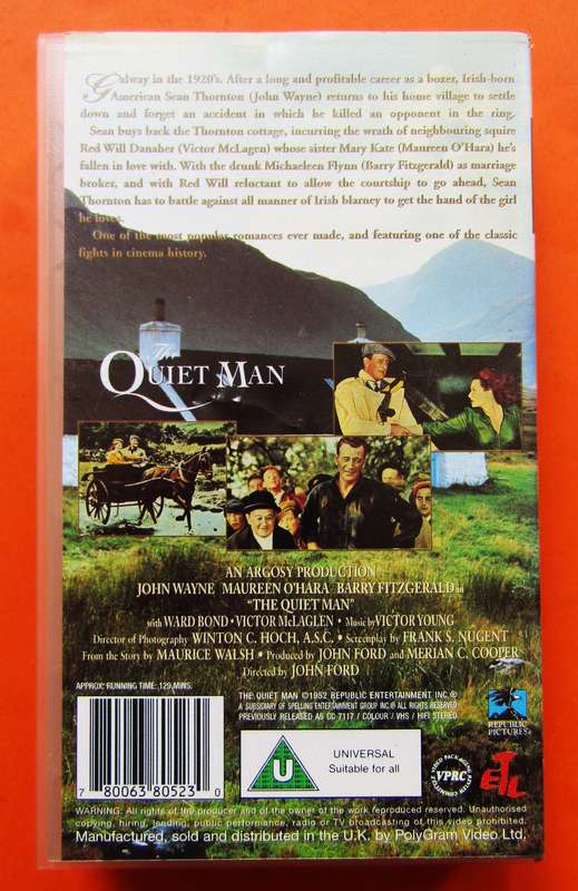 The Quiet Man - John Wayne - Movie VHS Tape