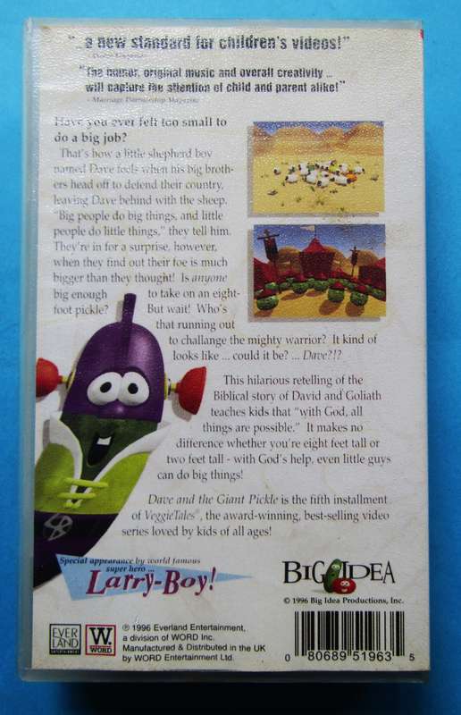 VeggieTales - Dave and the Giant Pickle - VHS Video Tape (1996)