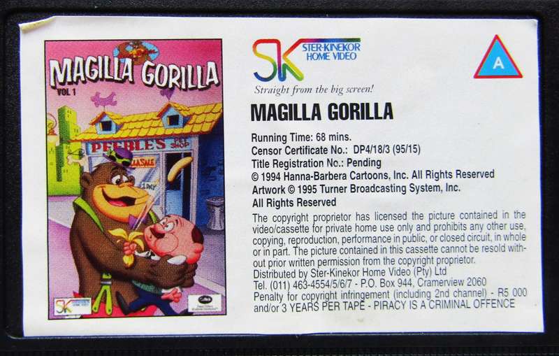 Magilla Gorilla - Volume 1 - TV Series VHS Tape (1995)