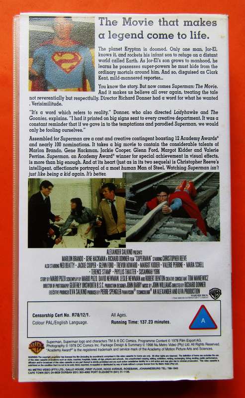 Superman - Christopher Reeve - Movie VHS Tape (1998)