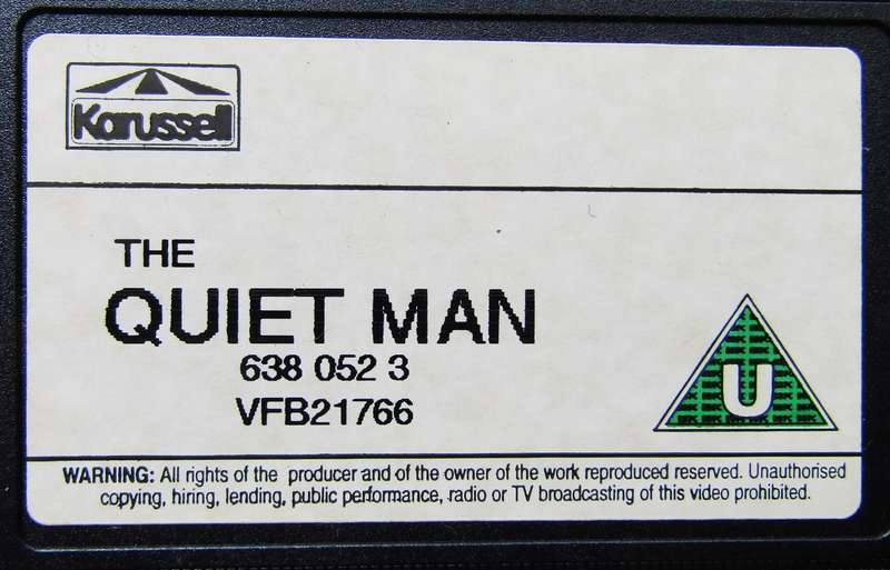 The Quiet Man - John Wayne - Movie VHS Tape