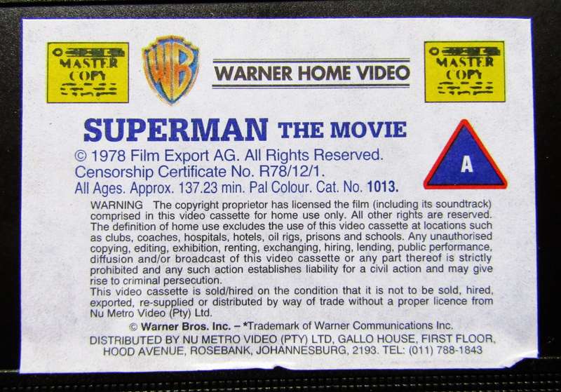 Superman - Christopher Reeve - Movie VHS Tape (1998)