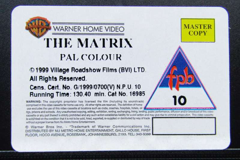 The Matrix - Keanu Reeves - Movie VHS Tape (1999)