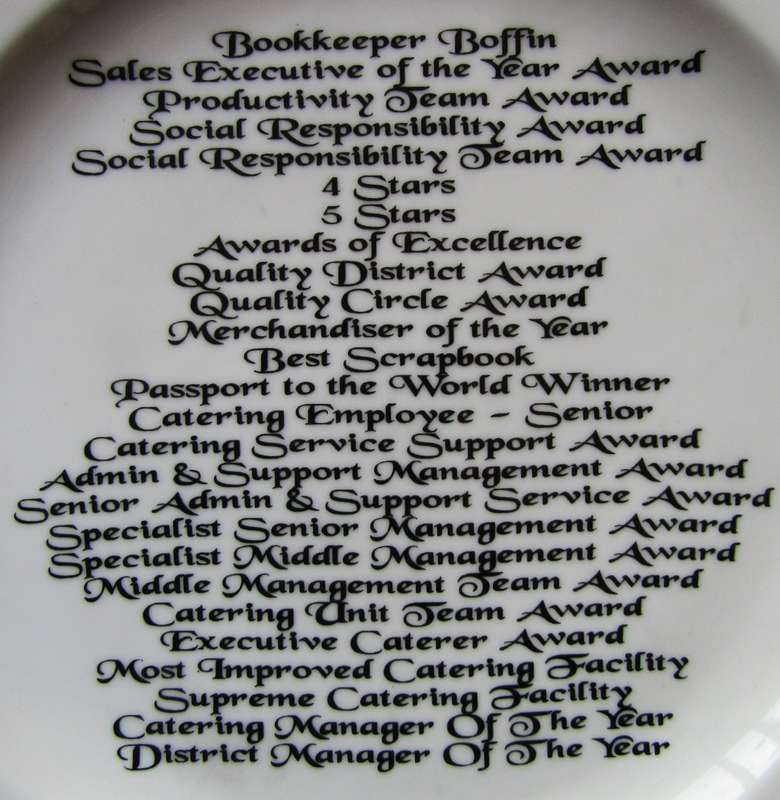 Old Fedics Annual Awards Display Plate