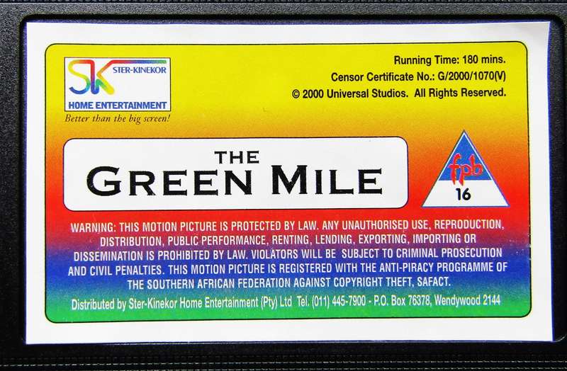The Green Mile - Tom Hanks - Movie VHS Tape (2000)