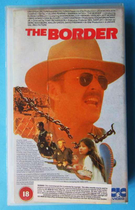 The Border - Jack Nicholson - Movie VHS Tape (1982)