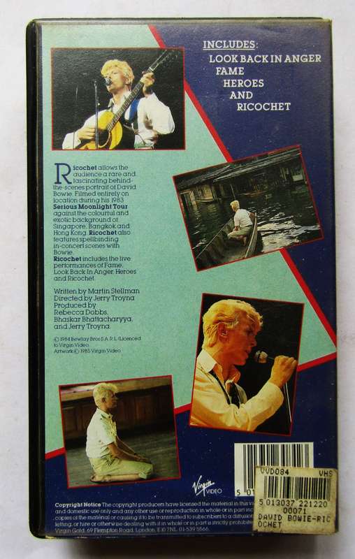 David Bowie - Ricochet - VHS Video Tape (1985)