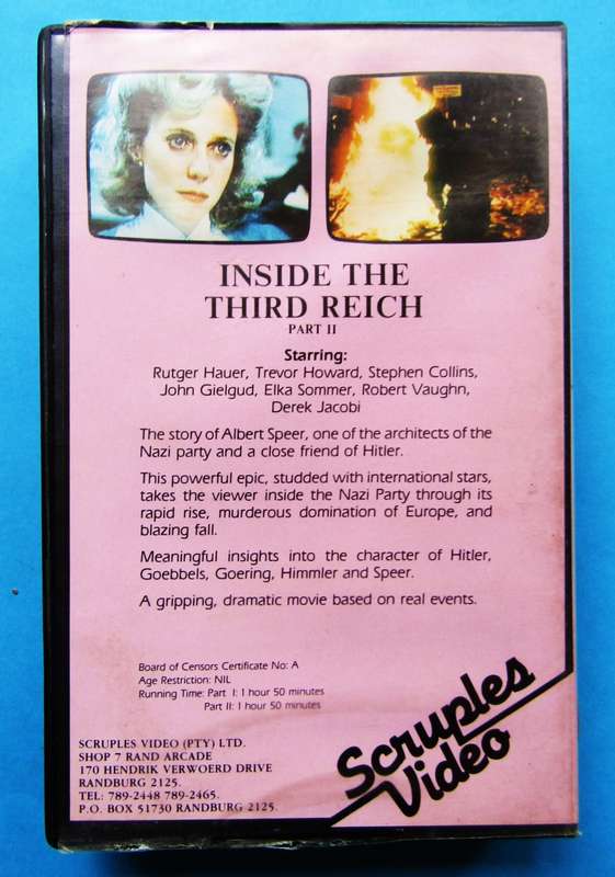 Inside the Third Reich - War Drama VHS Tape