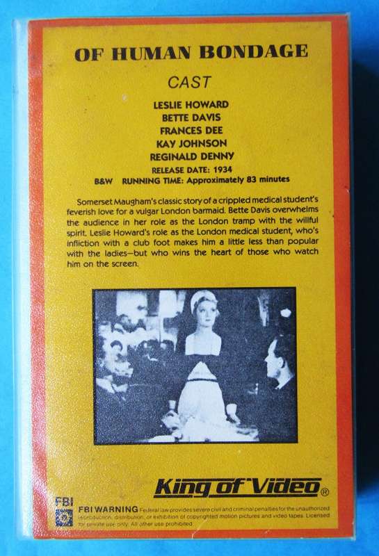 Of Human Bondage - Dark Romance Movie VHS Tape