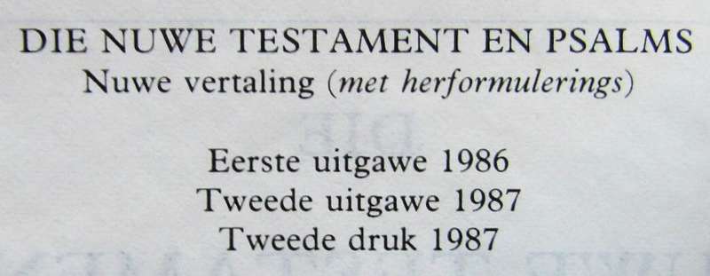 1987 SA Police Afrikaans Pocket Bible