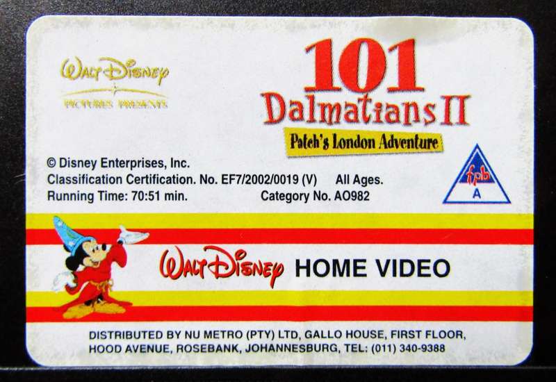 101 Dalmatians II - Walt Disney VHS Tape (2002)