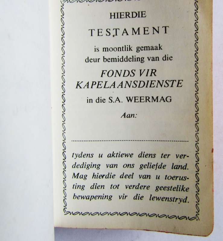 1982 SADF Afrikaans Pocket Bible