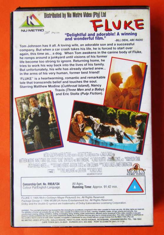 Fluke - Movie VHS Tape (1996)