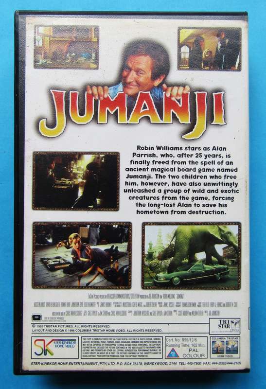 Jumanji - 3D Case - Movie VHS Tape (1995)