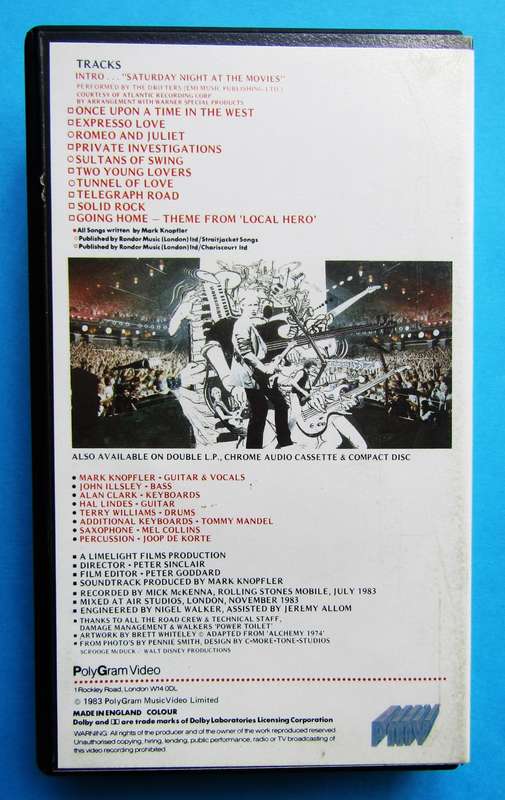 Dire Straits - Alchemy Live - VHS Video Tape (1983)