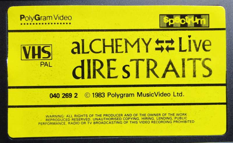 Dire Straits - Alchemy Live - VHS Video Tape (1983)