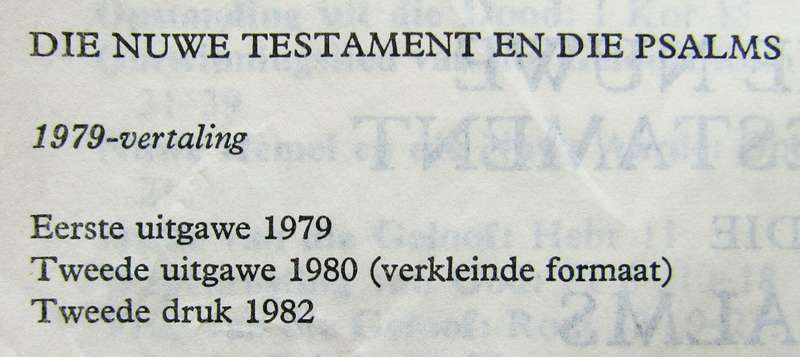 1982 SADF Afrikaans Pocket Bible