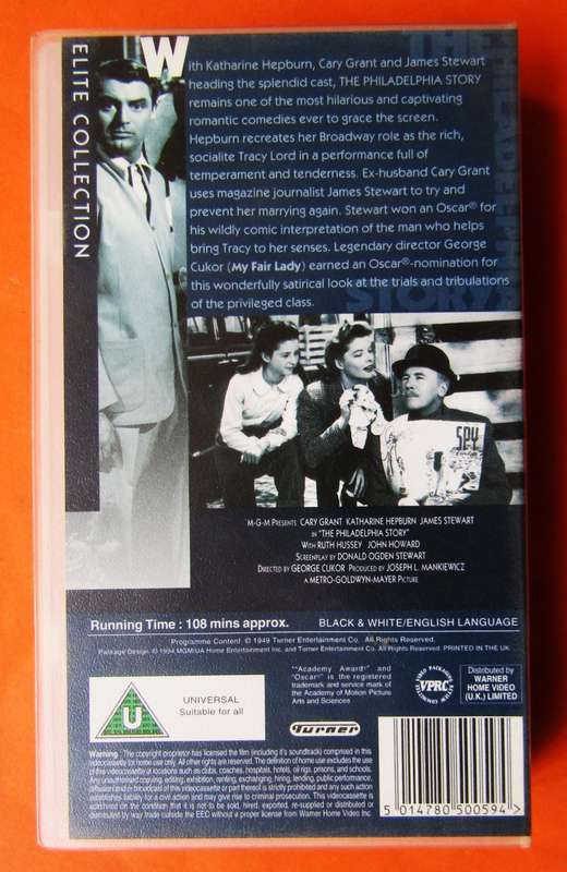 The Philadelphia Story - Movie VHS Tape (1994)