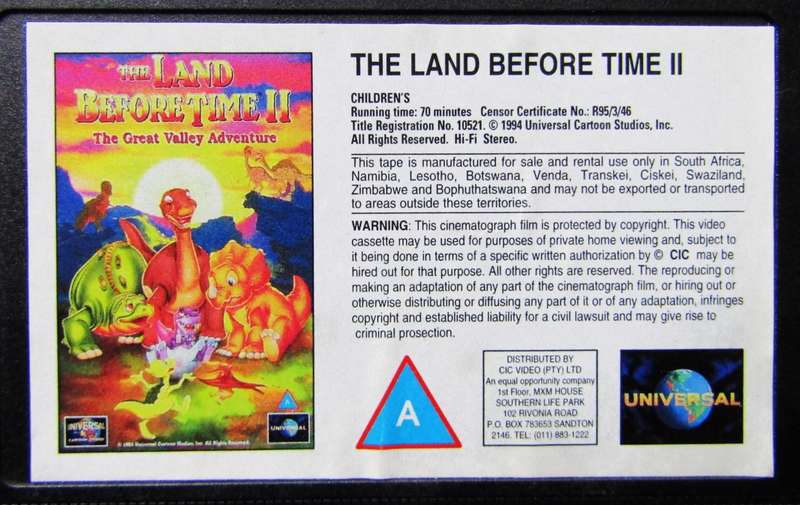 The Land Before Time II - VHS Video Tape (1994)