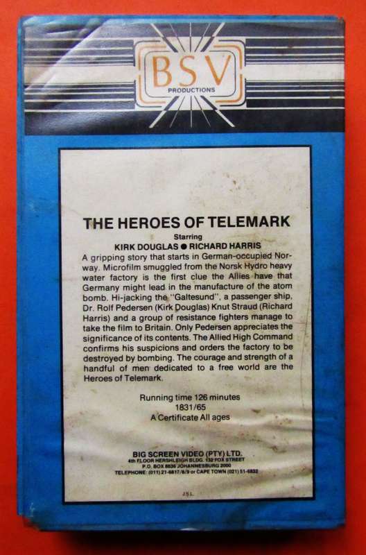 The Heroes of Telemark - Kirk Douglas - War Movie VHS Tape