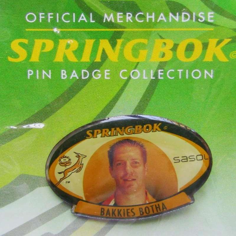 Bakkies Botha Springbok Rugby Pin Badge