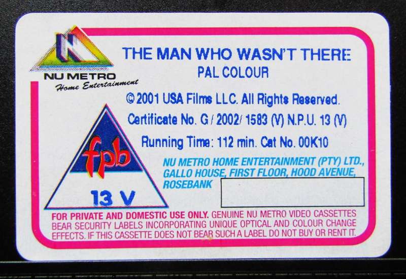 The Man Who Wasn't There - Movie VHS Tape (2001)