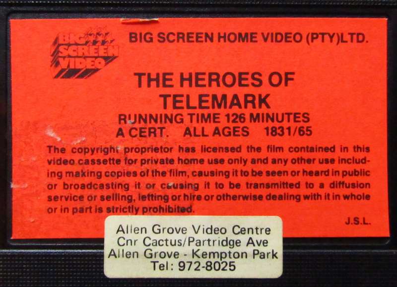 The Heroes of Telemark - Kirk Douglas - War Movie VHS Tape