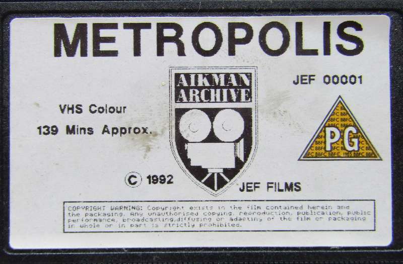 Metropolis - Movie VHS Tape (1992)