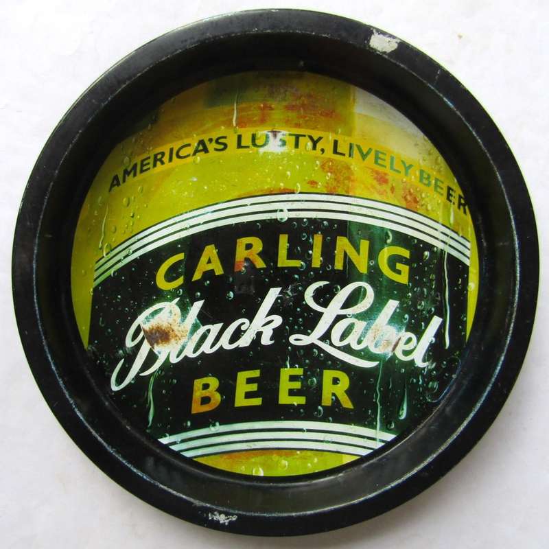 Old Carling Black Label Beer Metal Bar Tray