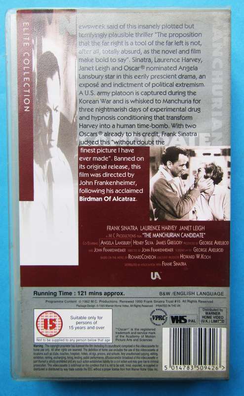 The Manchurian Candidate - Frank Sinatra - Movie VHS Tape (1993)