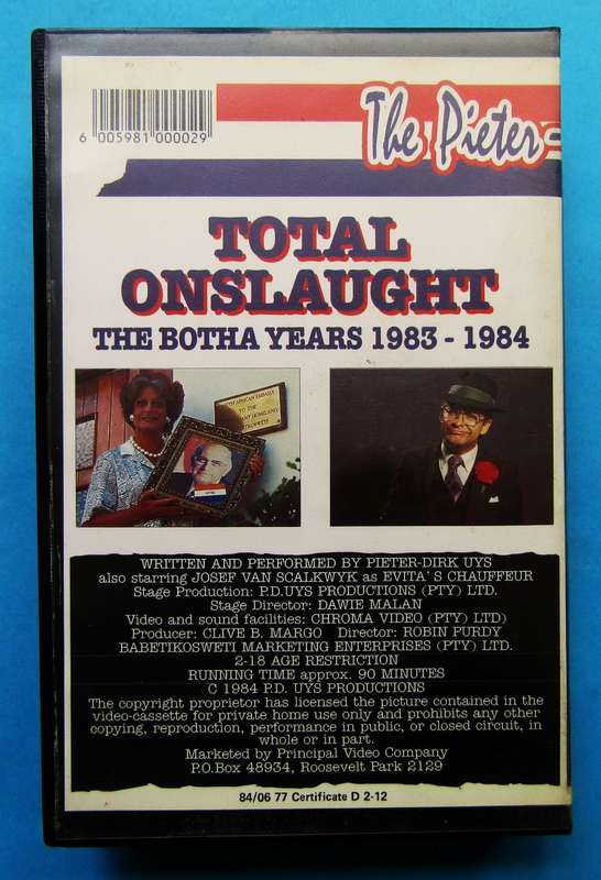 Total Onslaught - Pieter Dirk Uys - VHS Video Tape (1984)