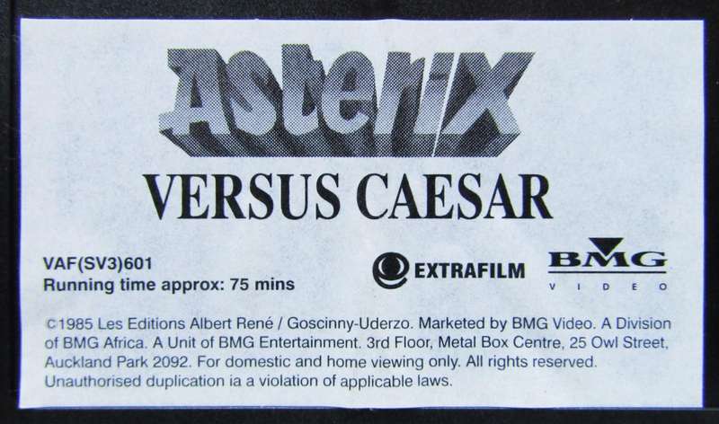 Asterix Versus Caesar - Movie VHS Tape (1997)