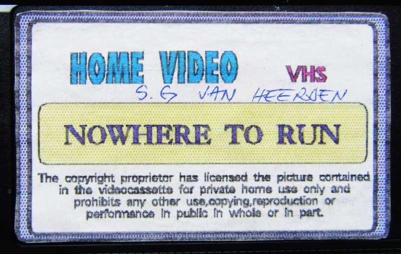 Nowhere to Run - Van Damme - Movie VHS Tape