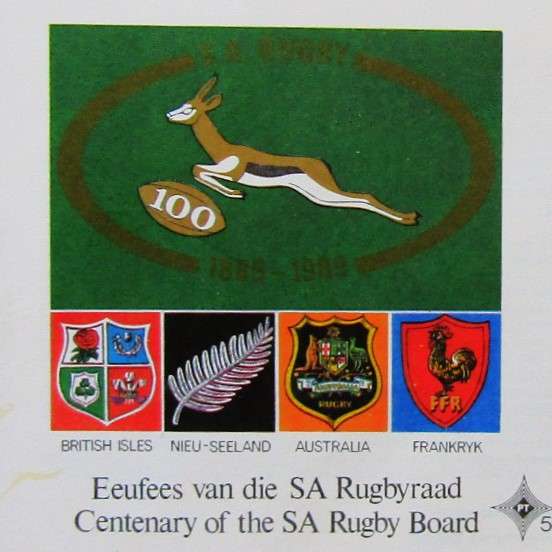 1989 SA Springbok Rugby 100 Year FDC Cover